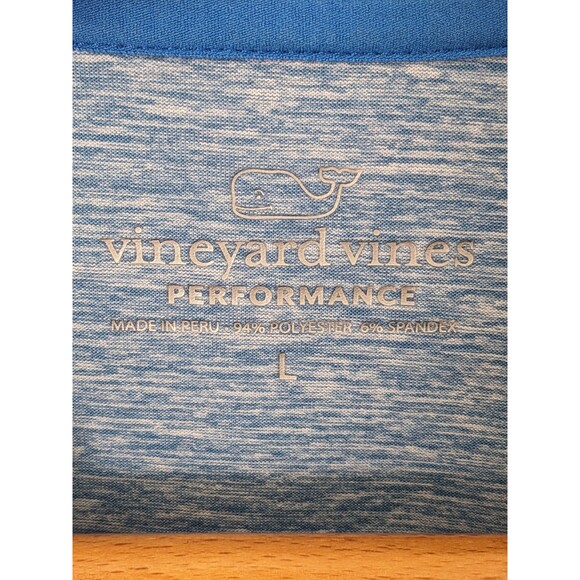 Vineyard Vines Performance T-Shirt Whale Logo Heather Blue Active Mens Large - Picture 4 of 8